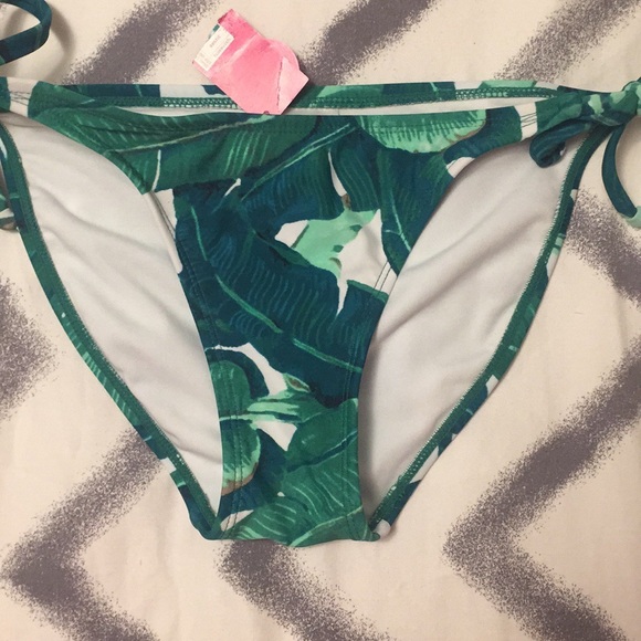 🍁Leaf Print String Bikini Bottoms - Picture 2 of 3